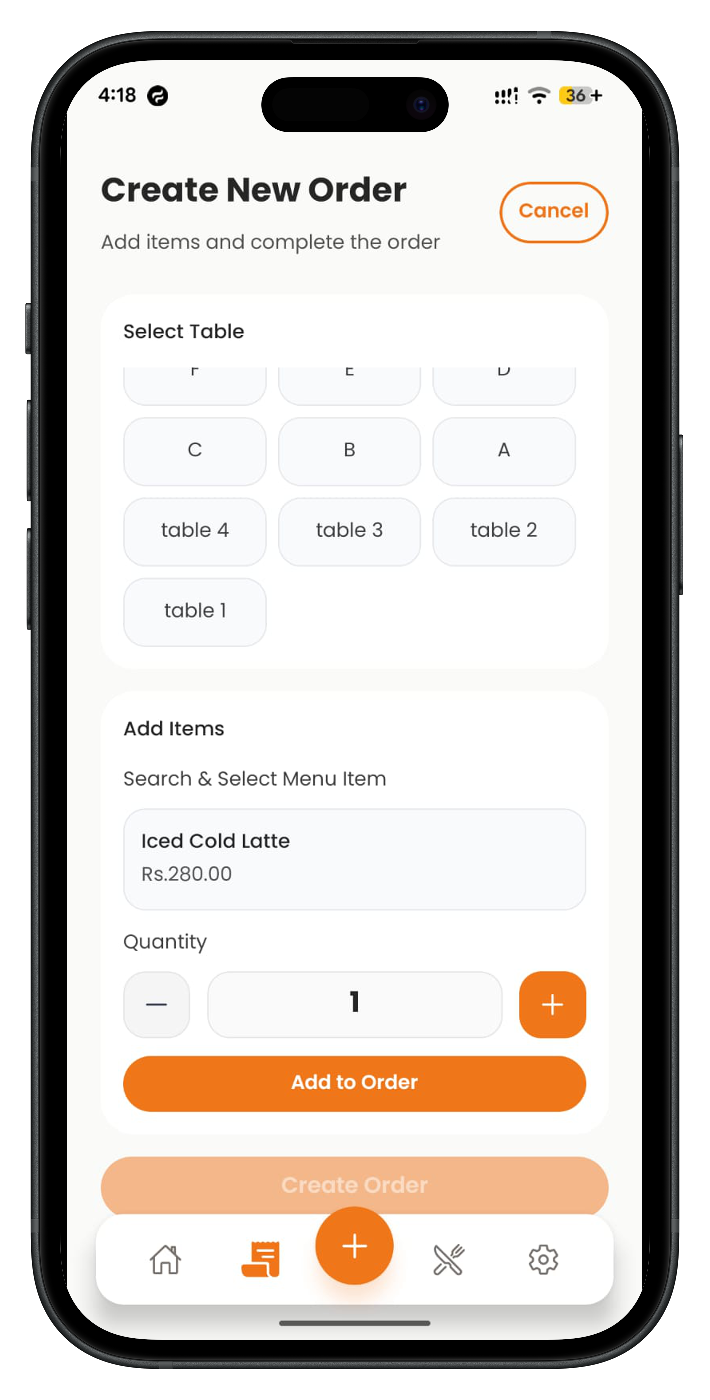 Quick Order Creation - Fast & Intuitive